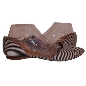 Merona Poppy D'Orsay Flats / US 10 / Blk-Wht Strips